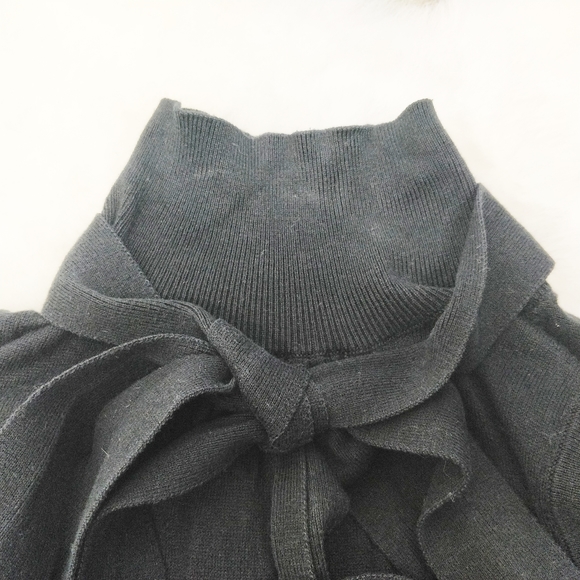 BR silk/cotton mock-neck sweater tie neck - Picture 6 of 8